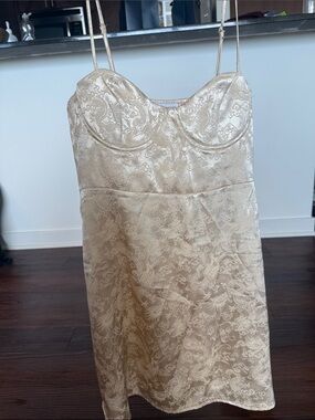Princess Polly Gold Brocade Mini Dress